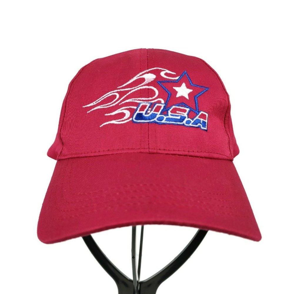 USA American Patriotic Star Flame Red‎ Hat Cap